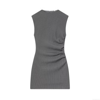 Women's Elegant Sleeveless Ruched Mini Dress Office Commute Bodycon Slim Fit Polyester Spandex Fabric Short Party Dress For Summer Autumn Ladies