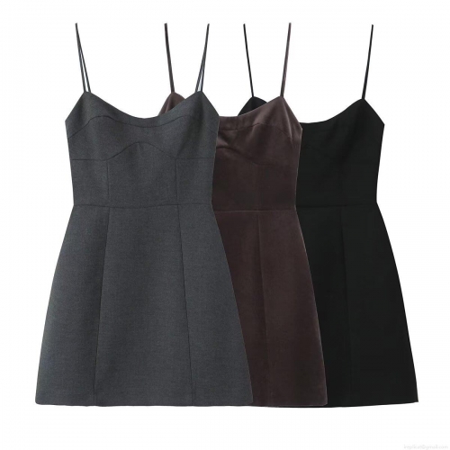 Sexy Spaghetti Strap Mini Dress Elegant Polyester Spandex Blend Backless Bodycon Pleated Party Clubwear For Women Ladies Evening Cocktail Night Out Dating Sleeveless Chic Slim Fit Dress