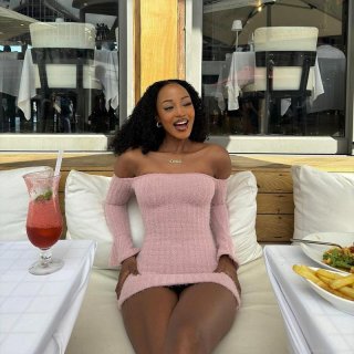 Women Sexy Off The Shoulder Fuzzy Knit Bodycon Mini Dress Long Sleeve Slim Fit Socialite Style Party Evening Dress Solid Pink Yellow