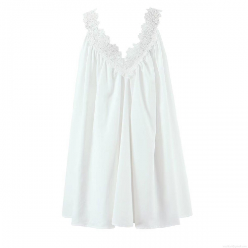 Women Sexy Deep V-Neck Lace Trim Satin Slip Dress Sleeveless Elegant Patchwork Mini Dress For Party Nightwear Dating Lady Clubwear