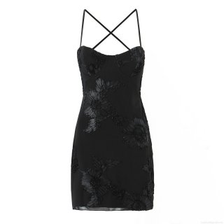 Women Sexy 3D Flower Embroidery Boned Mini Dress Backless Lace Up Mesh Cami Dress With Underwire Elegant Party Clubwear Sweetheart Neck Evening Dress