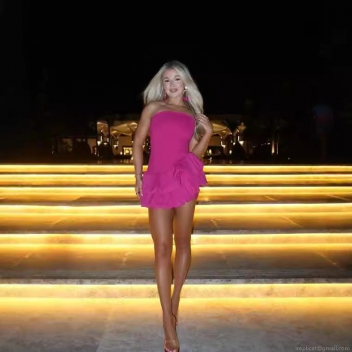 Sexy Strapless Ruffle Hem Mini Dress Women Elegant Polyester Solid Color Tube Top Party Bodycon Dresses Evening Clubwear Cocktail Gowns