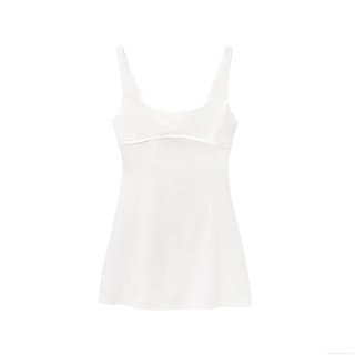 Women Sexy White Satin V-Neck Backless A-Line Mini Dress Sleeveless Spaghetti Strap Summer Party Clubwear Elegant Bodycon Camisole Dress