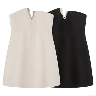 Women's Sexy Rhinestone V-Neck Strapless Mini Dress Polyester Slim Fit Tube Top Party Evening Celebrity Style Clubwear Elegant Summer Dress For Women