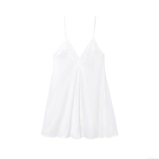 Women Sexy White Satin V-Neck Slip Dress Adjustable Straps Backless Mini Party Dress For Summer Elegant Ladies Cocktail Evening Wear