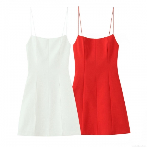 Women's Mini Dress Polyester Spaghetti Strap Big Bow Back Sexy Party Evening Elegant Lady Style Solid Color Dress