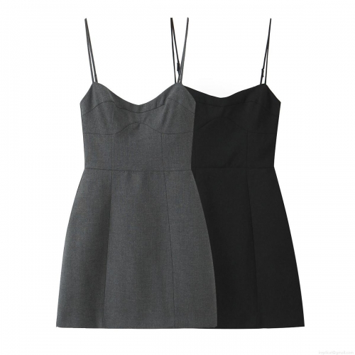 Women's Elegant Solid Color Camisole Mini Dress Sexy Slim Fit V Neck Sleeveless Polyester Blend Short Dress for Party Club Date Night Summer Sophisticated Lady Dress