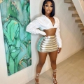 Women's Metallic Shiny Padded Mini Skirt Futuristic High Waist Quilted Puffer Skirt Y2K Streetwear Party Nightclub Short Skirt