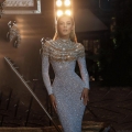Sexy High Neck Sequin Evening Dress For Women Elegant Long Sleeve Mermaid Maxi Dress With Rhinestone Luxury Party Formal Prom Gown Polyester Sequin Rhinestone Dress
