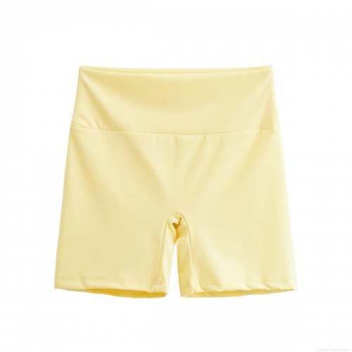 Women's High Waist Yoga Shorts 100% Polyester Solid Color Athletic Biker Running Shorts For Workout Gym Sports Yoga Slim Fit Comfy Shorts