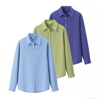 Women's Fashion Long Sleeve Button Down Shirts Casual Solid Color Oversized Blouse Tops Streetwear Outfit For Spring Autumn Office Lady Clothes