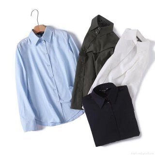 Women's Casual Cotton Linen Blouse Shirt Loose Fit Long Sleeve Lapel Top Solid Color Button Down Streetwear Comfortable Breathable Outwear For Spring Summer