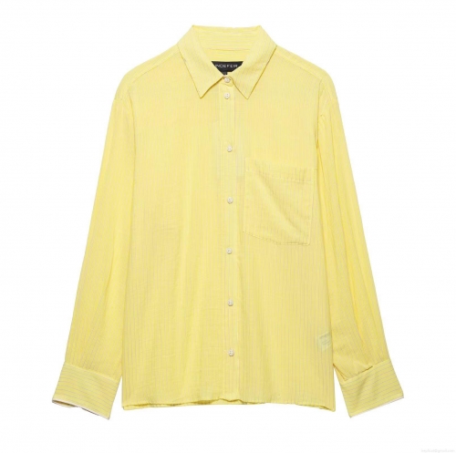 Women's Vertical Striped Long Sleeve Button Down Shirt Polyester Cotton Blend Breathable Blouse Casual Office Work Tops For Women