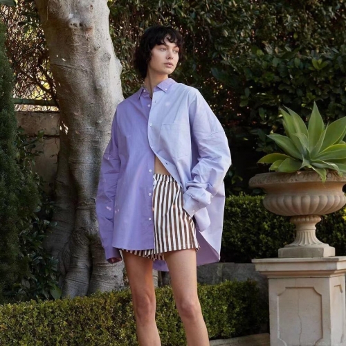 Women Oversized Color Block Shirt 100% Polyester Long Sleeve Button Down Blouse Casual Loose Patchwork Top For Daily Streetwear Vacation Fashion Elegant Spring Autumn Clothing