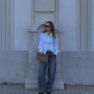 Women's Fashion Long Sleeve Blouse Shirt Elegant Solid Color Lapel Collar Wrap Waist Tie Design Casual Streetwear Tops For Women