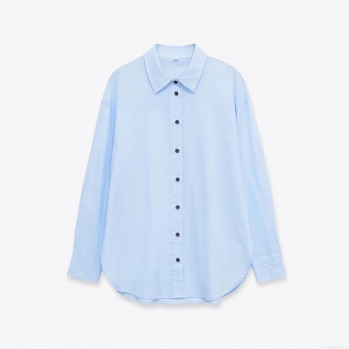 Women's Fashion Casual Long Sleeve Blouse Polka Dot Solid Color Button Down Shirt Elegant Office Lady Tops For Spring Autumn