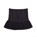 Women's High Waist Velvet Mini Skirt Smocked Pleated Ruffle Short Skirt With Safety Shorts Y2K Streetwear Party Skirt
