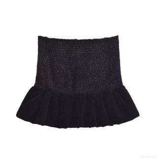 Women's High Waist Velvet Mini Skirt Smocked Pleated Ruffle Short Skirt With Safety Shorts Y2K Streetwear Party Skirt