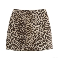 Women's Fashion Leopard Print Bodycon Mini Skirt High Waisted Polyester Animal Pattern Short Pencil Skirt With Hidden Back Zipper Streetwear For Party