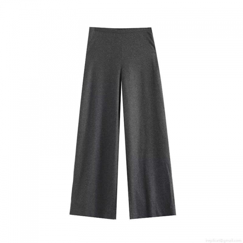 Women's Fashion High Waisted Wide Leg Pants Wool Blend Polyester Loose Straight Casual Trousers For Office Work Daily Streetwear