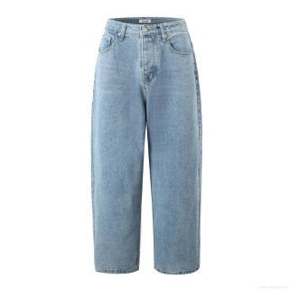 Women's High Waist Straight Leg Denim Jeans 2025 Spring Casual Wide Leg Washed Blue Streetwear Long Trousers For Women