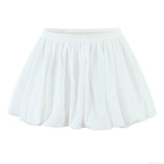 Women's 100% Cotton Eyelet Embroidery Mini Bubble Skirt Elegant High Waist Puffy Skirt Summer Casual Solid White Short Skirt Streetwear For Ladies