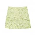 Women's Light Green Mesh Mini Skirt With Sequin Embroidery 3D Flower Beads Elegant Pencil Skirt For Women Street Style Party Night Club Wear Sexy Summer