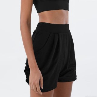 Women's High Waisted Slim Fit Sport Shorts With Pockets Plus Size Polyester Spandex Solid Color Casual Summer Activewear Shorts