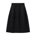Women's Winter High Waist A-Line Skirt Elegant Solid Color Polyester Long Skirt With Stitching Detail For Office Daily Wear Women