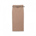 Women's Knitted Midi Skirt High Waist Ribbed Pencil Skirt With Belt Back Slit Solid Color Casual Autumn Winter Slim Skirt