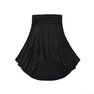 Women Elegant Low Waist Pleated Irregular A-Line Skirt Solid Color Polyester Spandex Winter Midi Skirt For Daily Casual Wear Chic Bottoms