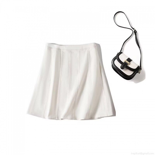 Women's Casual White Cotton A-Line Skirt Fashion High Waist Short Mini Denim Skirt for Summer Party Dating Ladies Solid Color Breathable Bottom