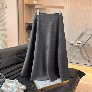 Women's Minimalist High Waist A-Line Maxi Skirt 95% Cotton 5% Spandex Twill Texture Drape Skirt With Hidden Zipper Pocket Casual Office Commute Long Skirt For Women