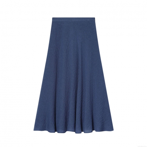Women's High Waist Linen Midi Skirt Elegant Solid Color A-Line Cape Style Long Skirt For Street Fashion Daily Wear Party Skirt