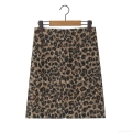 Women's Leopard Print Faux Lambswool Mini Skirt High Waisted Polyester A-Line Skirt For Winter Casual Streetwear Sexy Style