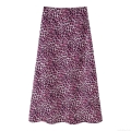 Women's Sexy Leopard Print Satin Midi Skirt High Waist Pink Black Animal Print A-Line Skirt For Streetwear Party Daily Wear