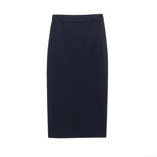 Women Sexy High Waist Front Slit Midi Skirt Solid Color Knitted Polyester Bodycon Pencil Skirt For Streetwear Daily Commute Stretch Slim Fit