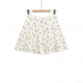 Women Summer Lemon Print High Waist A-Line Mini Skirt Single Breasted Casual Short Skirt For Holiday Vacation Beach Sweet Polyester Skirt