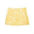 Sexy Women's Sequin Mini Skirt High Waist Slim Fit Bodycon Party Skirt Yellow Gold Sparkly Polyester Short Skirt for Nightclub Festive Event Streetwear