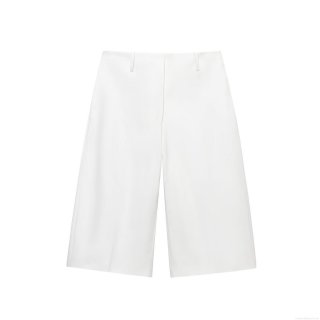 Women's Casual Wide Leg Shorts Polyester Ice Linen Solid Color Culottes High Waist Loose Fitting Bermuda Shorts For Summer Daily Wear Sweet Style Bottoms