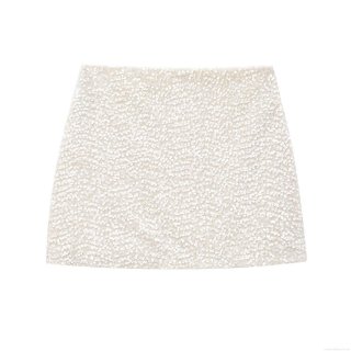 Women's Sexy Sequin A-Line Mini Skirt High Waist Slim Fit Polyester White Short Skirt for Party Club Street Wear Fashion Hot Girl Style