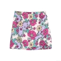 Women's Sexy Floral Print Mini Skirt High Waist 100% Polyester Asymmetric Bodycon Short Skirt Summer Streetwear Fashion Club Party Outfit