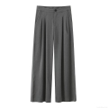 Women's High Waisted Wide Leg Suit Pants Casual Loose Straight Trousers For Work Office Daily Fashion Polyester Trousers Grey