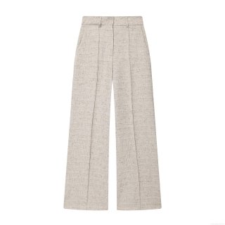 Women High Waisted Wide Leg Pants Khaki Oatmeal Polyester Trousers Casual Loose Fit Office Lady Solid Color Fashion Bottoms
