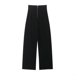 Women's High Waisted Wide Leg Pants Fashionable Casual Solid Color Long Trousers With Front Zipper Office Commuting Streetwear Ladies Bottoms