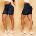 Women's High Waist Denim Shorts Cotton Blend Stretchy Butt Lifting Cuffed Hem Slim Fit Jean Shorts Sexy Streetwear Style Summer Lady Bottoms