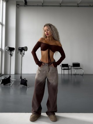 Women's High Waist Wide Leg Jeans Gradient Washed Distressed Denim Trousers Vintage Streetwear Casual Loose Pants For Women