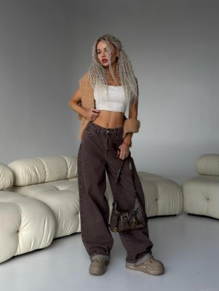 American Retro Brown Low Waist Flare Jeans 100% Cotton Floor Length Denim Pants For Women Sexy Streetwear Aesthetic Slimming Trousers