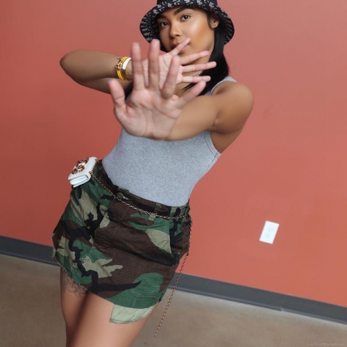 Women's Camouflage High Waist Mini Skirt Polyester Bodycon Streetwear Short Skirt Summer Fashion Camo Print Skirt For Ladies