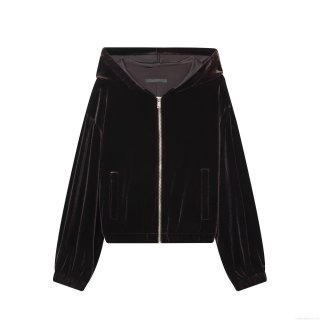 Women's Velvet Zip Up Hoodie Jacket Soft Velour Long Sleeve Hooded Sweatshirt Fall Winter Outerwear Casual Streetwear Coat With Pockets